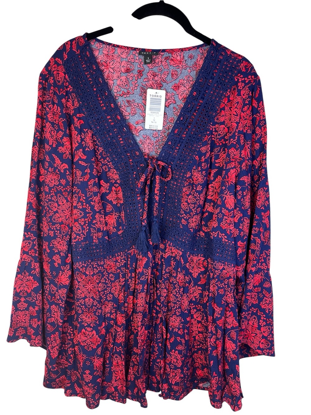 NWT Torrid top women's 1X boho festival cottage core beach 90's vibe Y2k